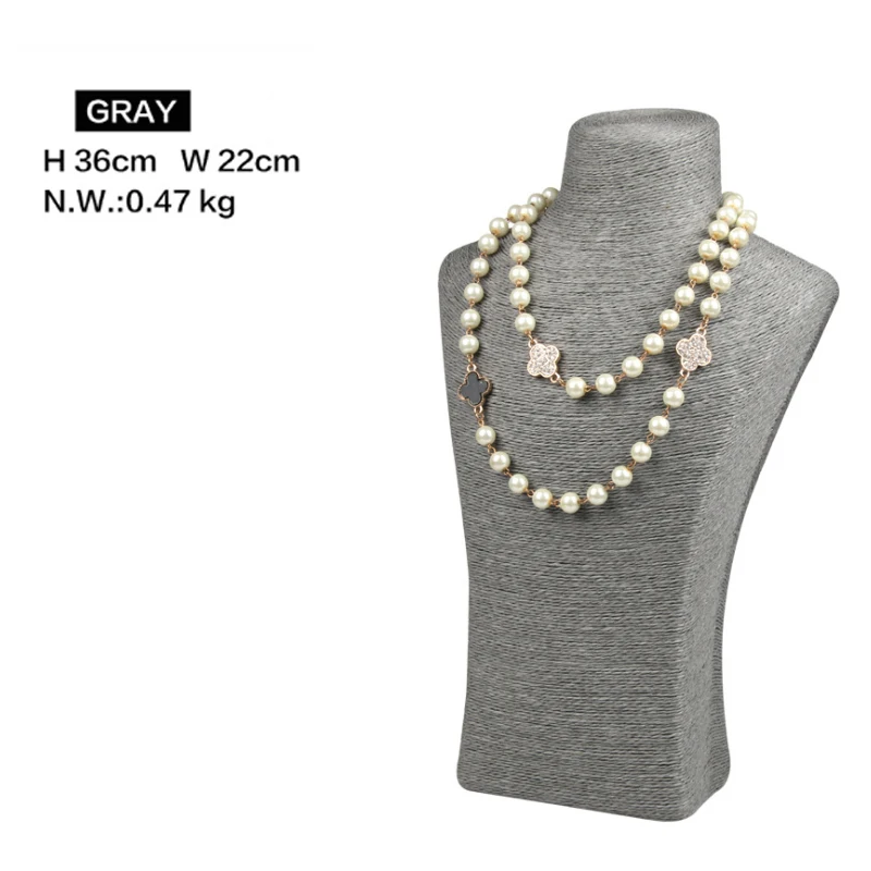 Design Necklace Hanger Top Sell Jewellery Display Bust Model Rack Hemp Rope Necklace Display Stand Holder Nice New High Quality
