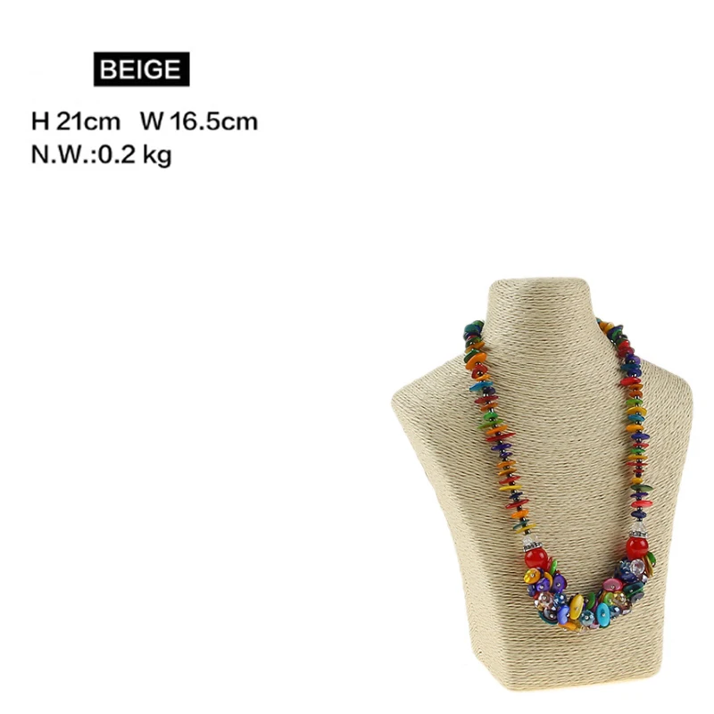 Design Necklace Hanger Top Sell Jewellery Display Bust Model Rack Hemp Rope Necklace Display Stand Holder Nice New High Quality