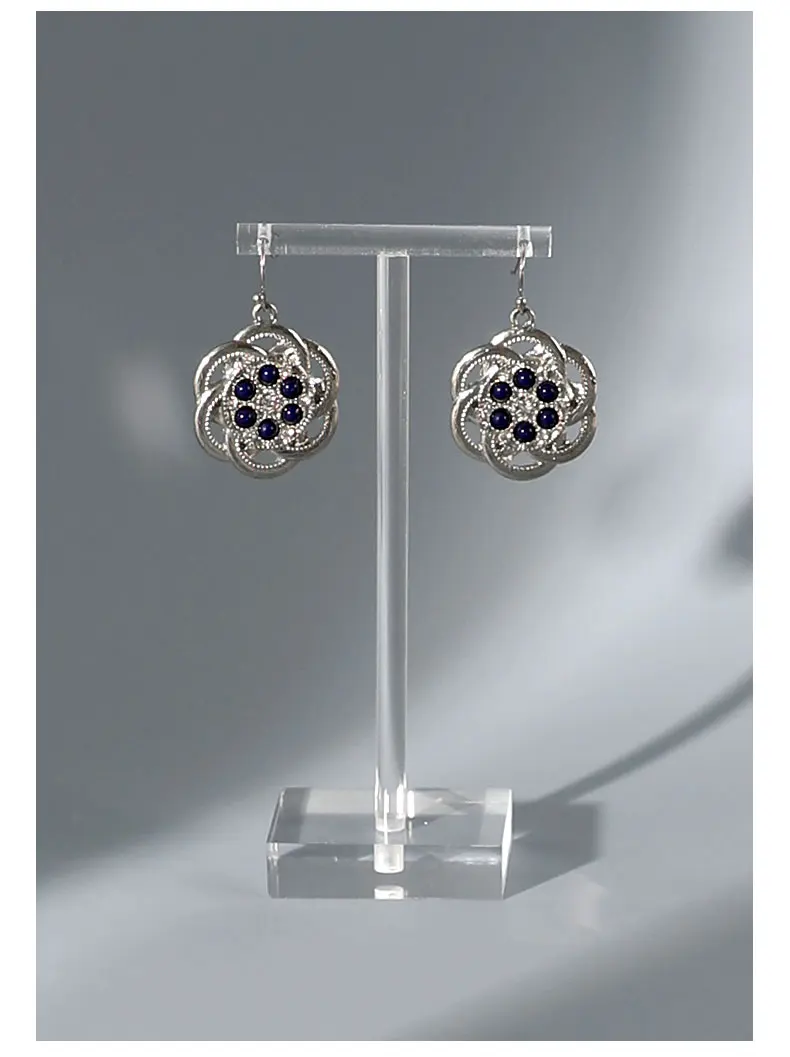 Transparent Acrylic Jewellers T Bar Earrings Display Holder Rack Jewelry Cabinet Window Earring Dangling Stand Photography Props