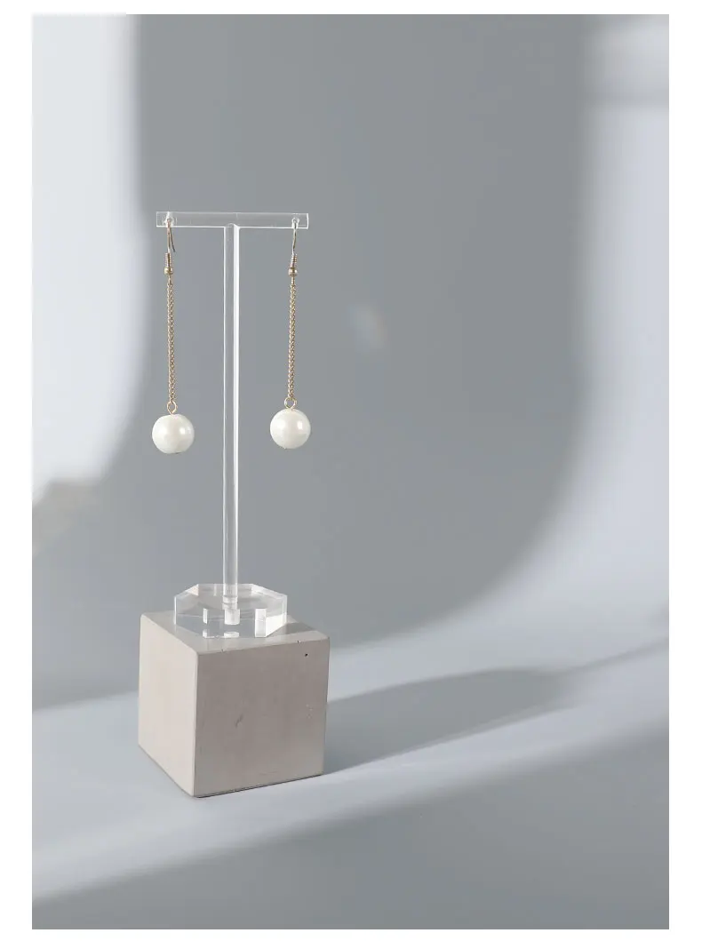 Transparent Acrylic Jewellers T Bar Earrings Display Holder Rack Jewelry Cabinet Window Earring Dangling Stand Photography Props