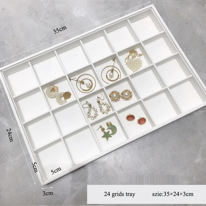 Black/White PU Leather Jewelry Pallet Necklace Tray for Storage Rings Bracelet Exhibition Jewelry Organizer Showcases