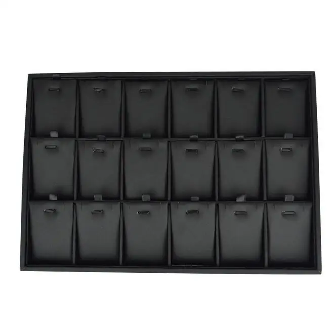 Black/White PU Leather Jewelry Pallet Necklace Tray for Storage Rings Bracelet Exhibition Jewelry Organizer Showcases