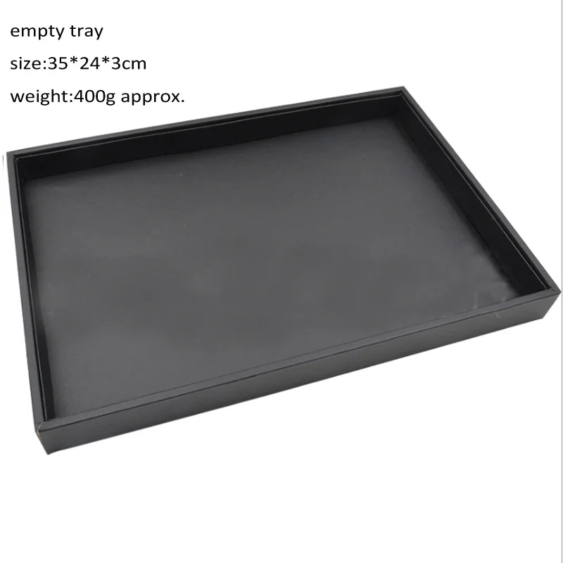 Black/White PU Leather Jewelry Pallet Necklace Tray for Storage Rings Bracelet Exhibition Jewelry Organizer Showcases