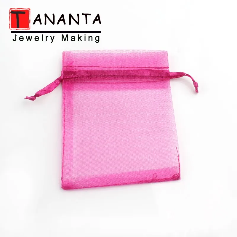 50pcs/lot 7x9cm 9x12cm Colorful Drawstring Organza Bags Jewelry Packaging Bags Wedding Party Decoration Gift Bags Candy Pouches