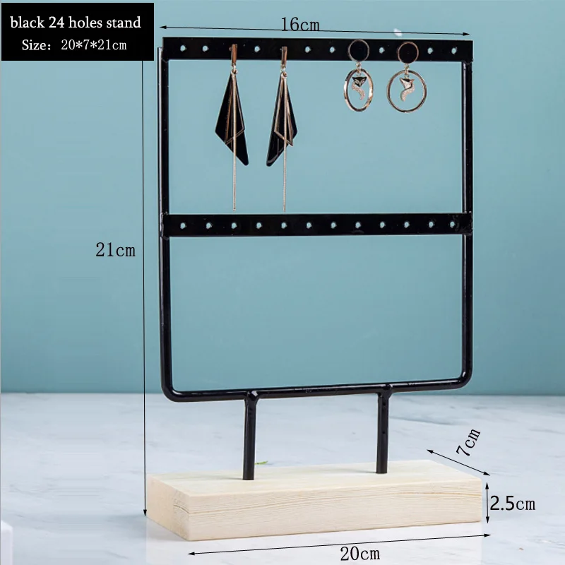 Jewellery Display Rack White/Black Metal Wooden 24/36/44/66/88/110/144 holes Stand for Earrings Jewelry Stud Earrings Holder