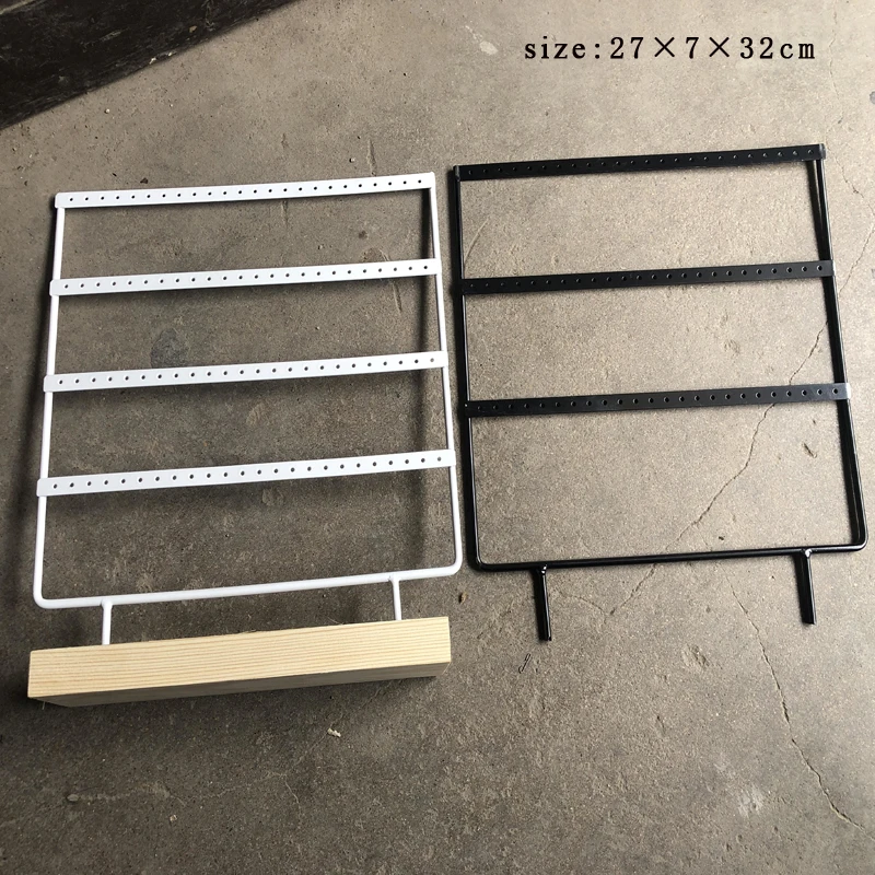 Jewellery Display Rack White/Black Metal Wooden 24/36/44/66/88/110/144 holes Stand for Earrings Jewelry Stud Earrings Holder
