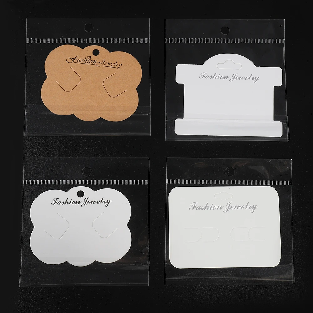 30sets Jewelry Display Card with Transparent Opp Bags for Handmade Necklace Bracelet Earring Headwear wrapping Bags DIY Findings