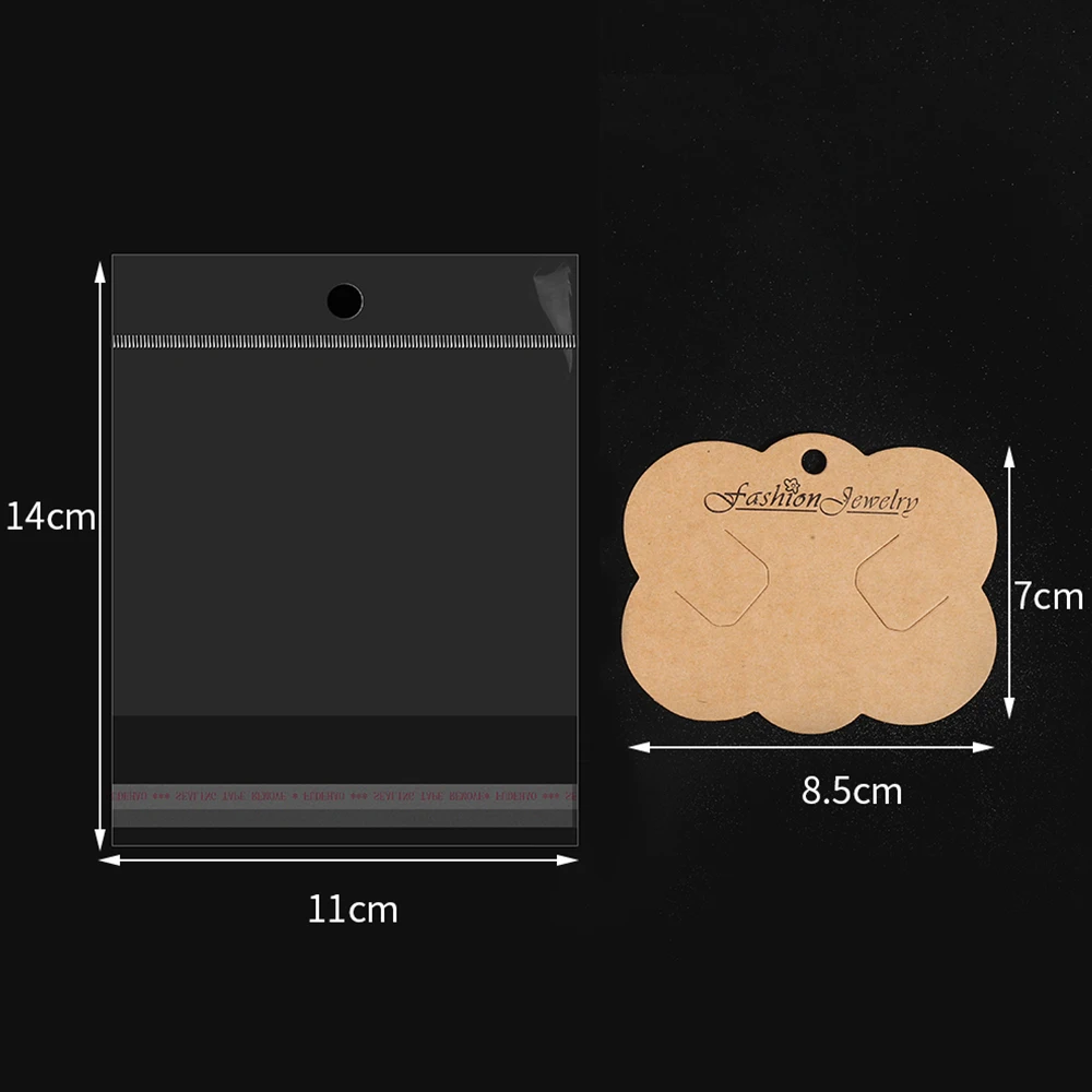 30sets Jewelry Display Card with Transparent Opp Bags for Handmade Necklace Bracelet Earring Headwear wrapping Bags DIY Findings