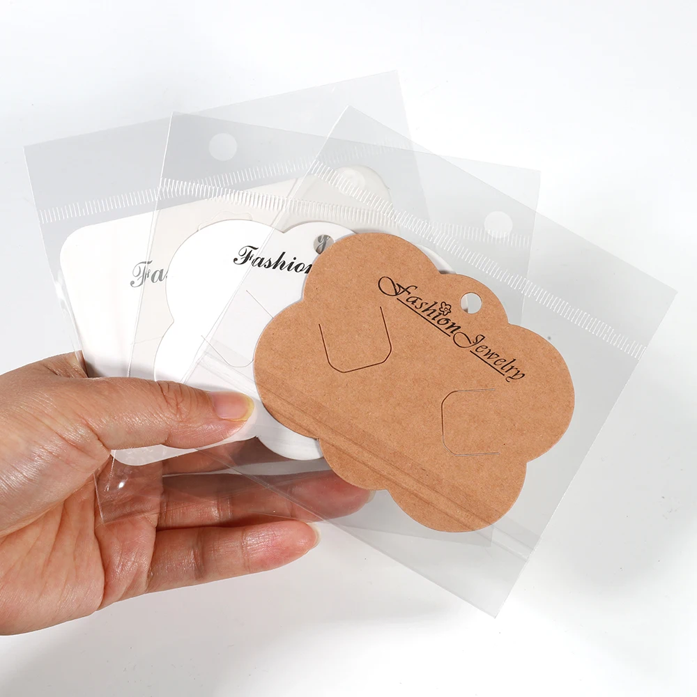 30sets Jewelry Display Card with Transparent Opp Bags for Handmade Necklace Bracelet Earring Headwear wrapping Bags DIY Findings