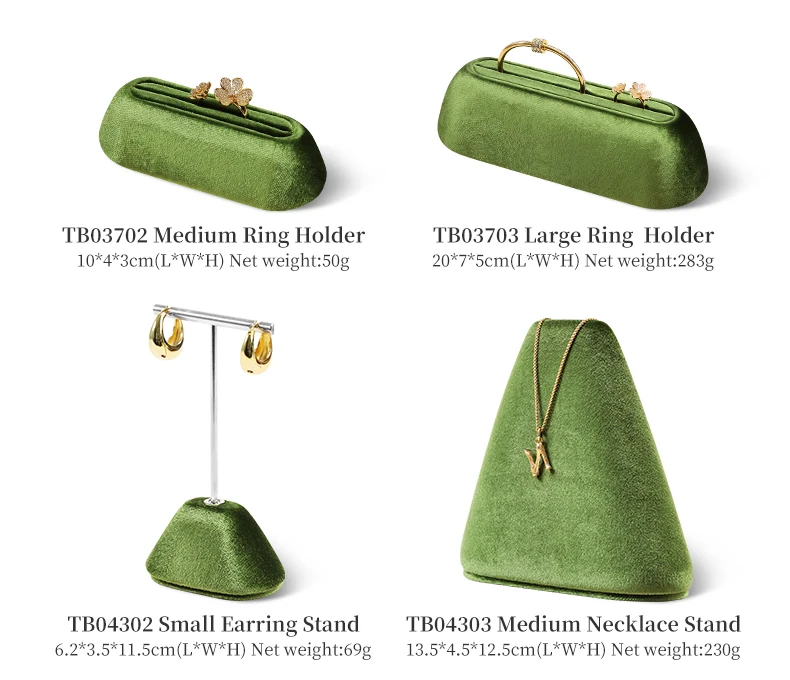 Yinbeini Jewelry Display Stand Set Rings Earrings Necklaces Bracelets Pendants Organizer Rack Boutique Store Showcase TB043