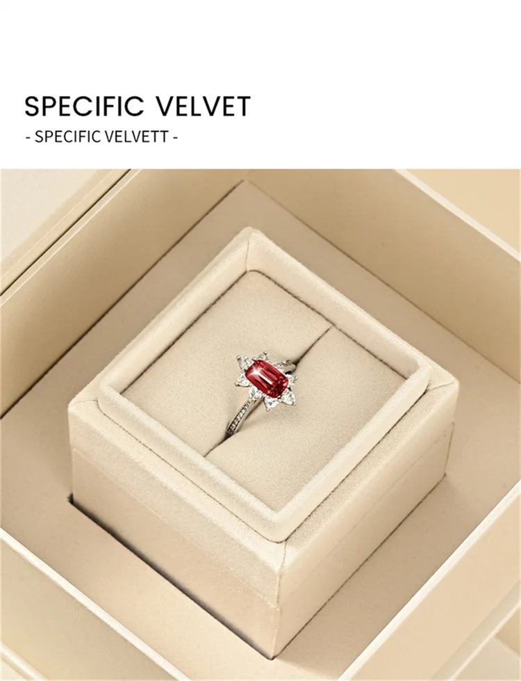 WoodTen Ring Gift Box with Lid Magnetic Jewelry Boxes for Wedding Proposal Gift Birthday Present with Card Velvet Packaging Box
