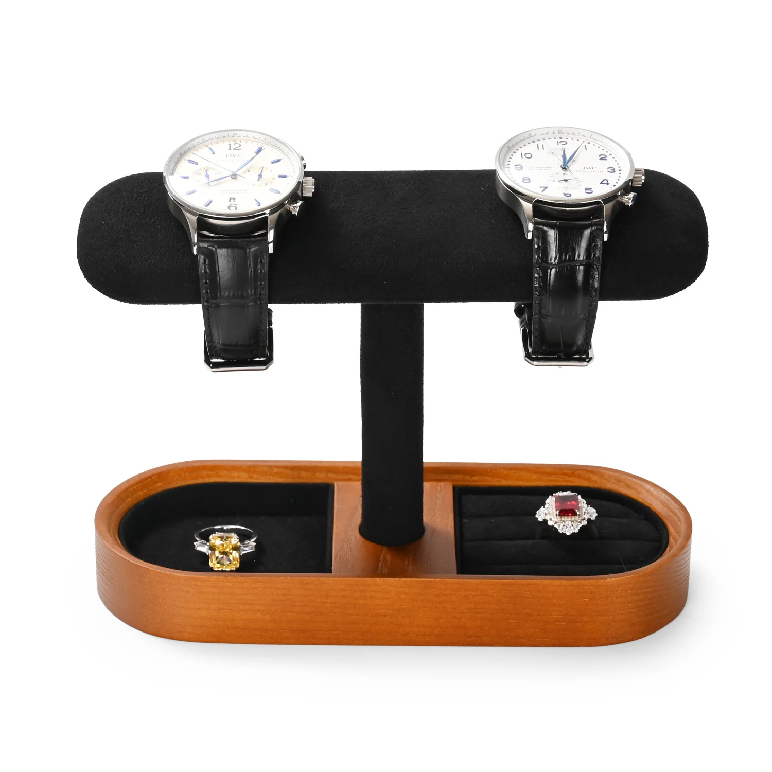 Luxury Wooden Multifunctional Jewelry Organizer with Watch Display Stand Classified Storage for Exquisite Jewelry & Watch Holder