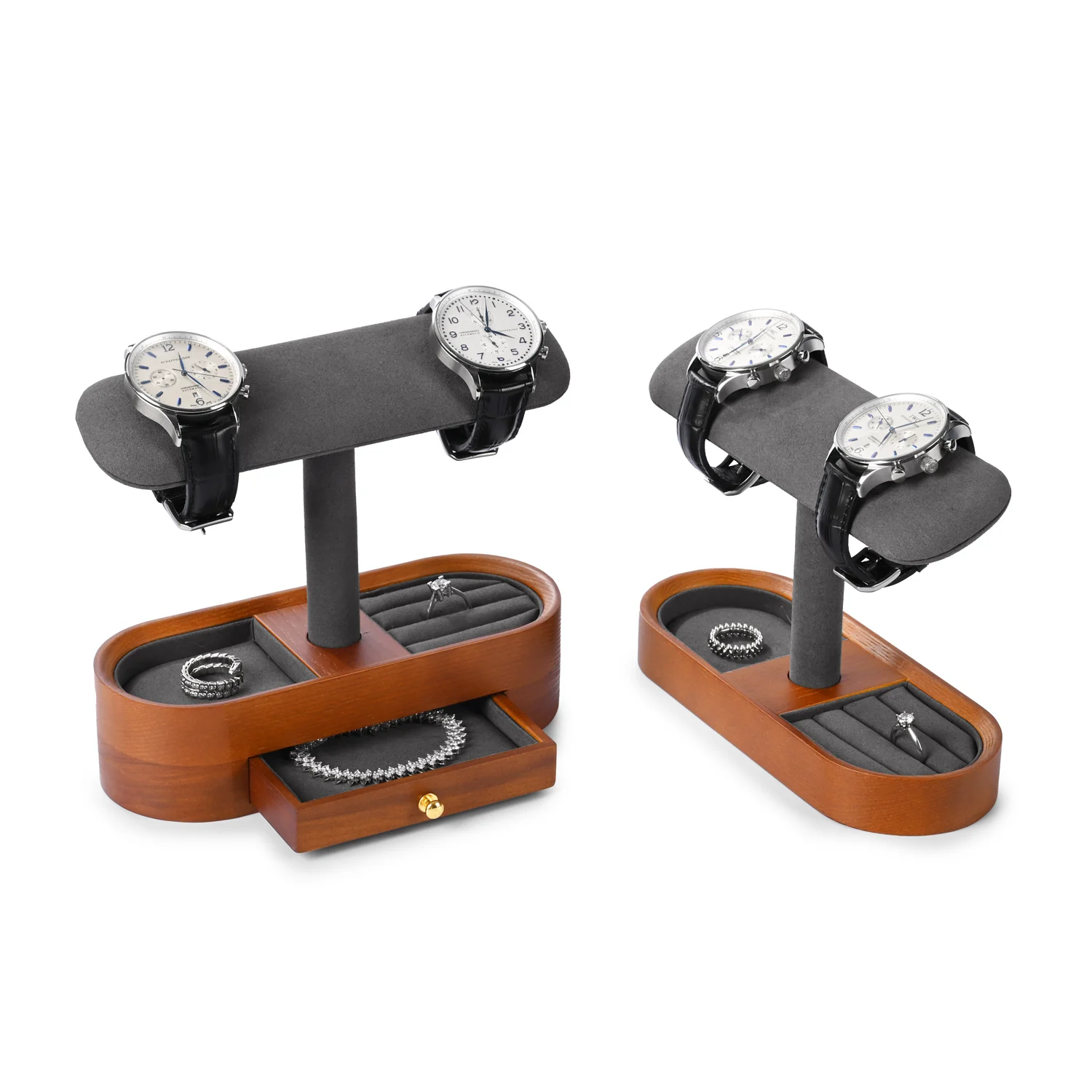 Luxury Wooden Multifunctional Jewelry Organizer with Watch Display Stand Classified Storage for Exquisite Jewelry & Watch Holder