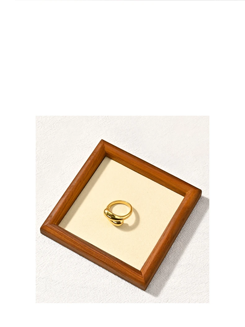 Oirlv New Solid Wooden Fashion Wood Ring Display Tray Jewelry Stud Earrings Storage Plate Jewellery Counter Showcase Props 2025