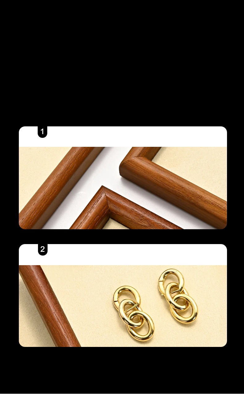 Oirlv New Solid Wooden Fashion Wood Ring Display Tray Jewelry Stud Earrings Storage Plate Jewellery Counter Showcase Props 2025