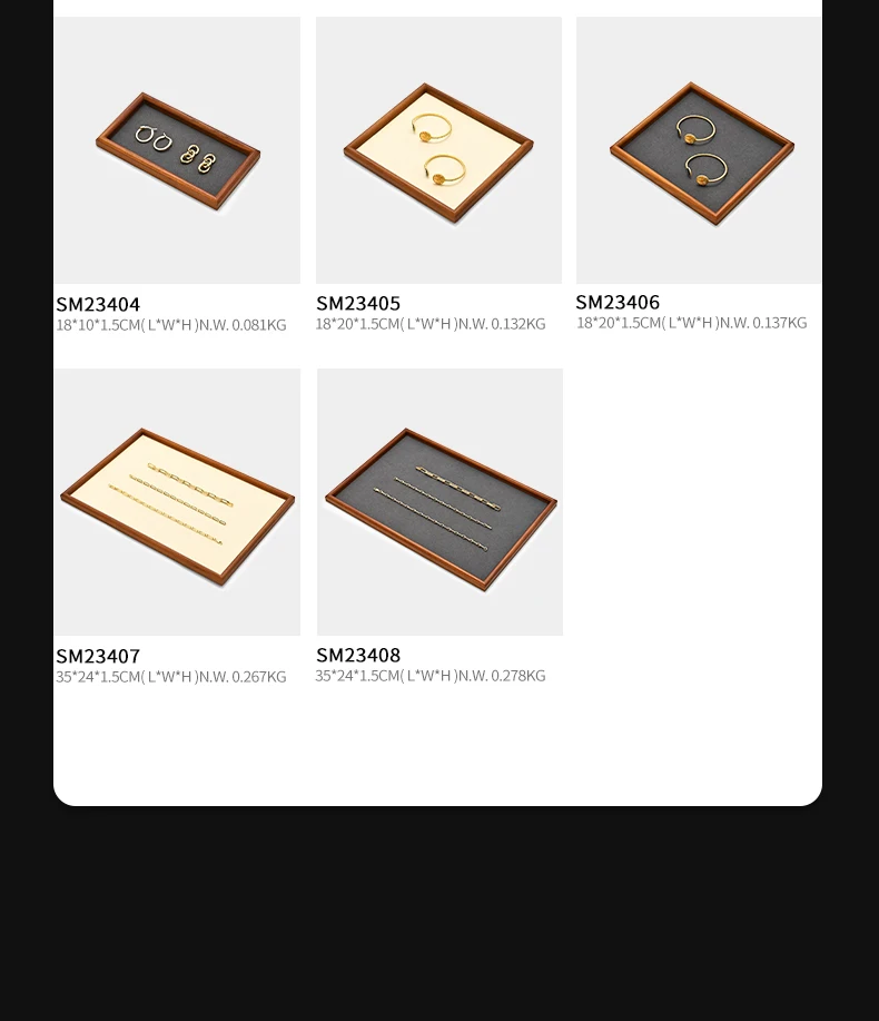 Oirlv New Solid Wooden Fashion Wood Ring Display Tray Jewelry Stud Earrings Storage Plate Jewellery Counter Showcase Props 2025