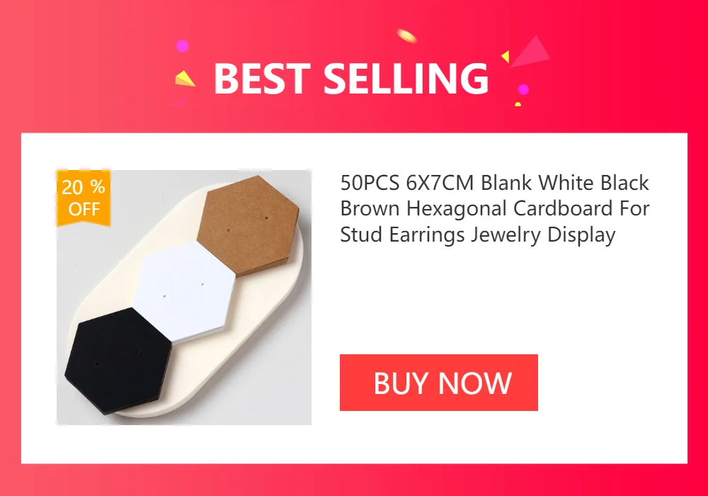 50PCS 4.8X8.8CM White Black Necklace Holder Hanging Card For Hoop Earrings Blank Display Cardboard DIY Jewelry Package Wholesale