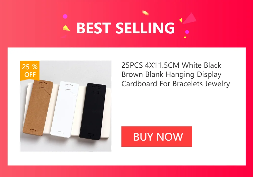 50PCS 4.8X8.8CM White Black Necklace Holder Hanging Card For Hoop Earrings Blank Display Cardboard DIY Jewelry Package Wholesale