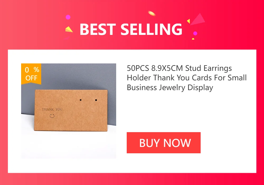 50PCS 4.8X8.8CM White Black Necklace Holder Hanging Card For Hoop Earrings Blank Display Cardboard DIY Jewelry Package Wholesale
