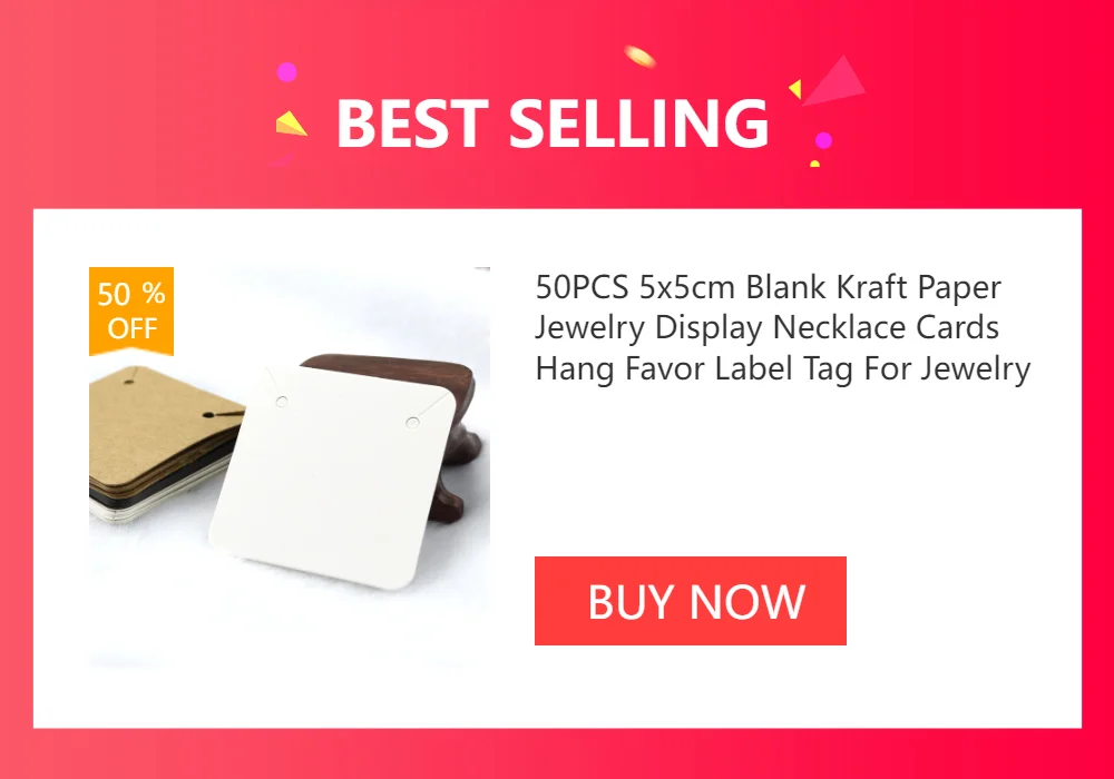 50PCS 4.8X8.8CM White Black Necklace Holder Hanging Card For Hoop Earrings Blank Display Cardboard DIY Jewelry Package Wholesale