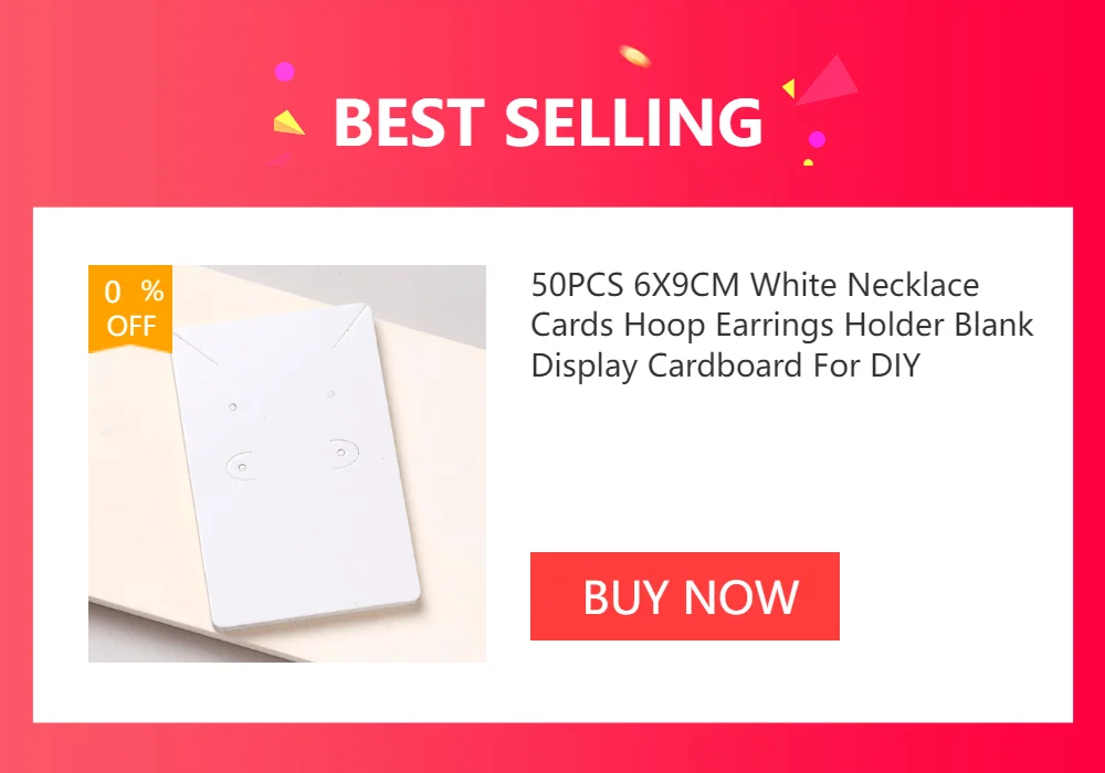 50PCS 4.8X8.8CM White Black Necklace Holder Hanging Card For Hoop Earrings Blank Display Cardboard DIY Jewelry Package Wholesale