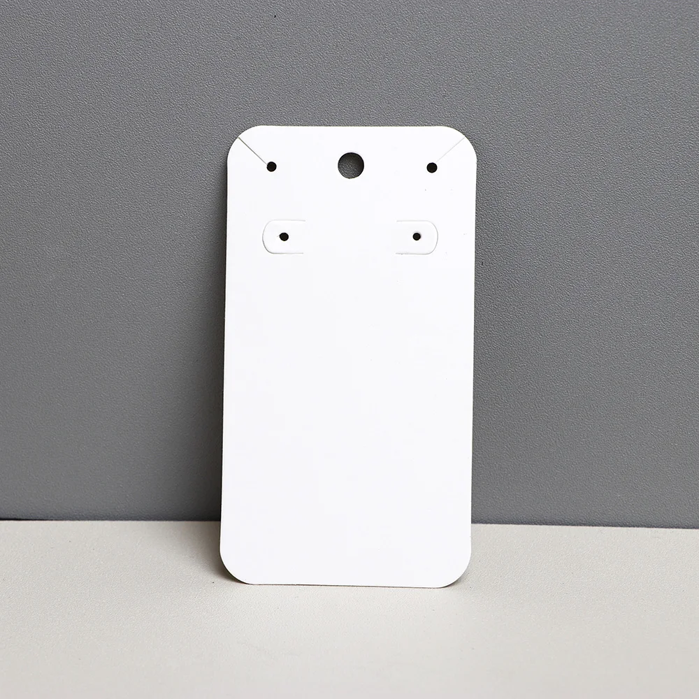 50PCS 4.8X8.8CM White Black Necklace Holder Hanging Card For Hoop Earrings Blank Display Cardboard DIY Jewelry Package Wholesale