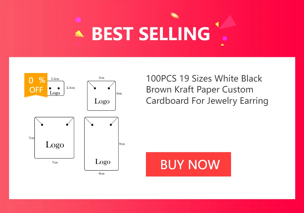 50PCS 4.8X8.8CM White Black Necklace Holder Hanging Card For Hoop Earrings Blank Display Cardboard DIY Jewelry Package Wholesale