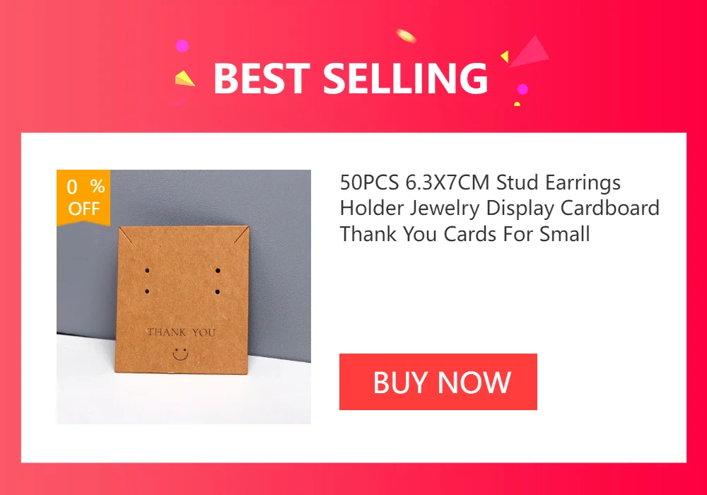 50PCS 4.8X8.8CM White Black Necklace Holder Hanging Card For Hoop Earrings Blank Display Cardboard DIY Jewelry Package Wholesale
