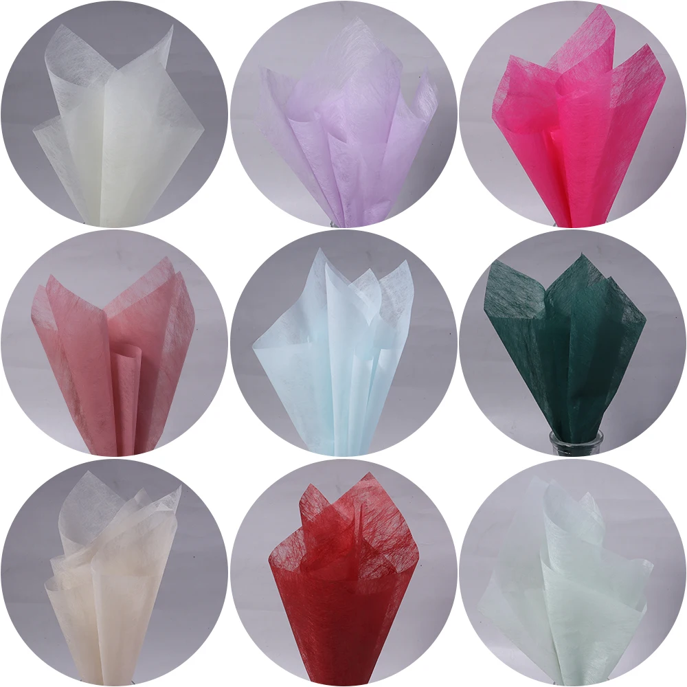 38pcs/Lot 30x30cm Extractive Flower Arrangement Wrapping Paper Cotton Flower Wrapping Lining Paper Non-woven Floral Wrapping Pap