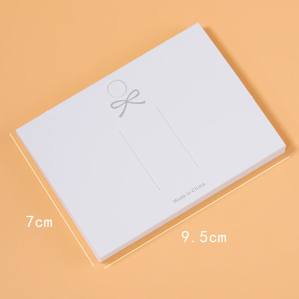 50Pcs White Bow Cards Barrettes Hairpin Display Cards for DIY Girls Hair Jewelry Packaging Paper Card Retail Holder Tags