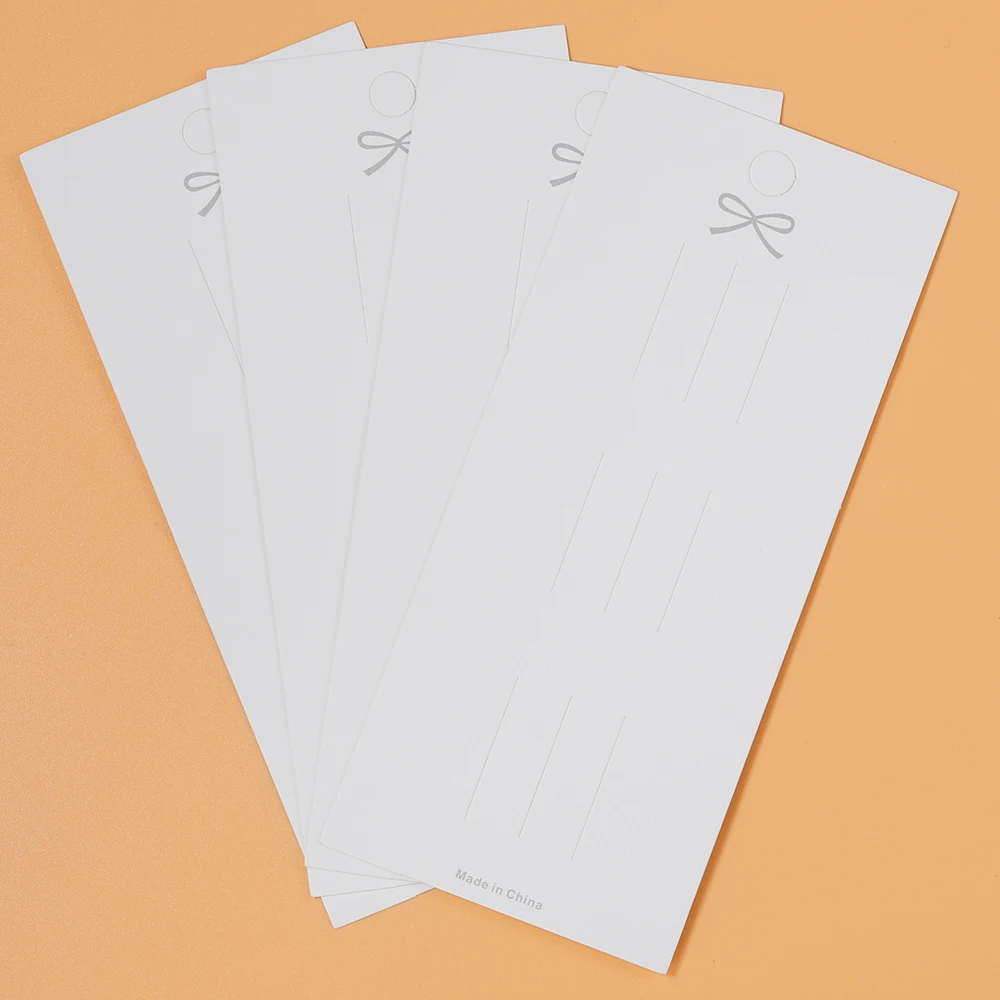 50Pcs White Bow Cards Barrettes Hairpin Display Cards for DIY Girls Hair Jewelry Packaging Paper Card Retail Holder Tags