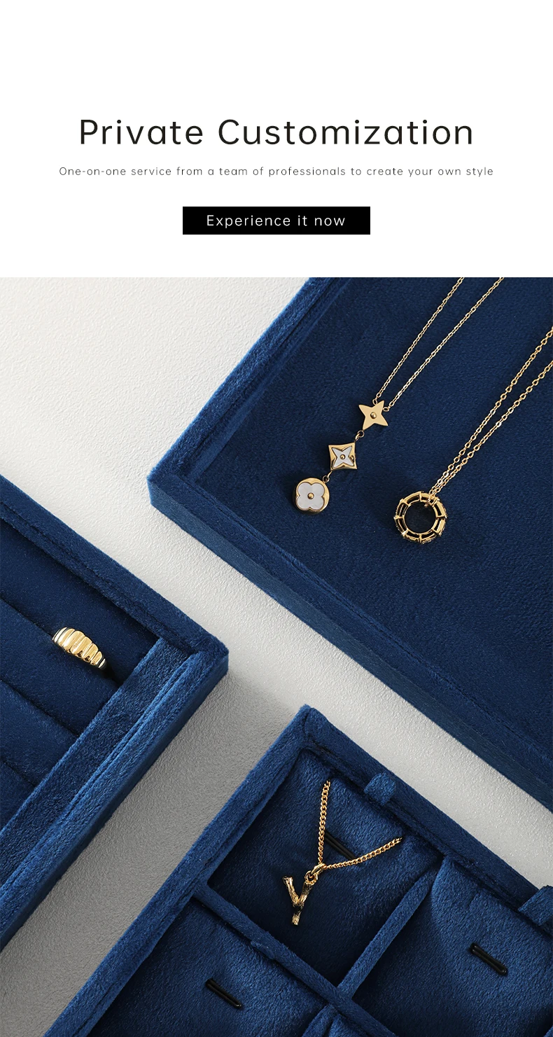Yinbeini Velvet Ring Earring Bracelet Necklace Display Tray Table Top Stackable Drawer Storage Jewelry Organizer Tray P038