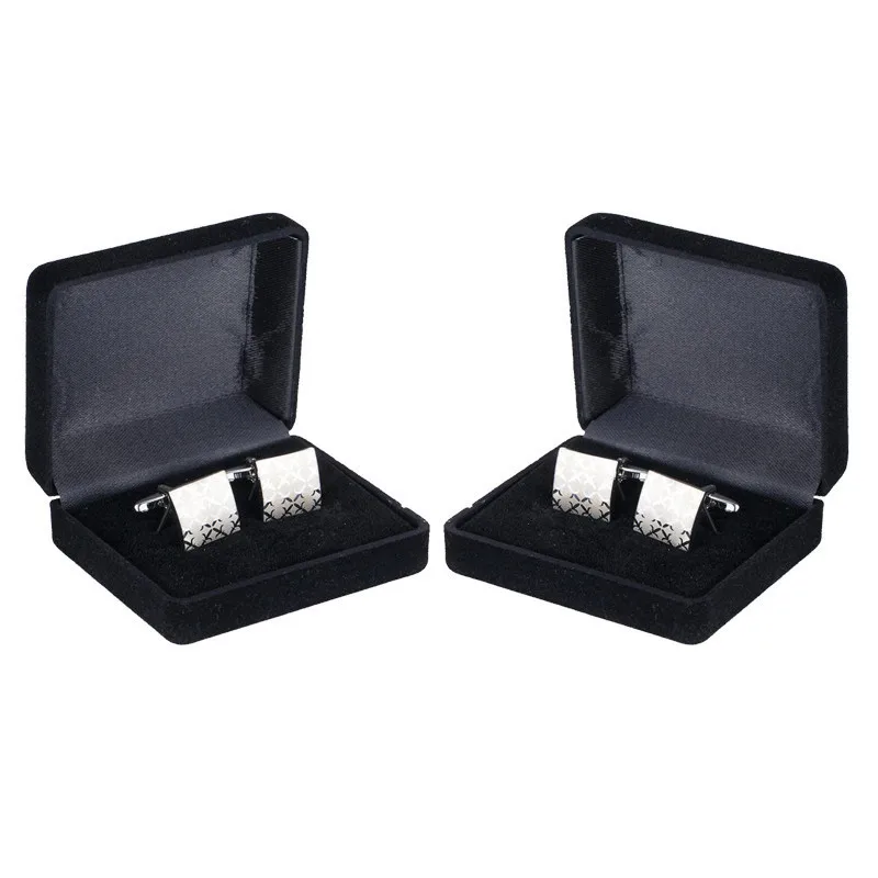 Wholesale Black Velvet Cufflinks Gift Box Men Shirt Cufflinks Gemelos Carrying Case Cuff Link Tie Clip Boxes