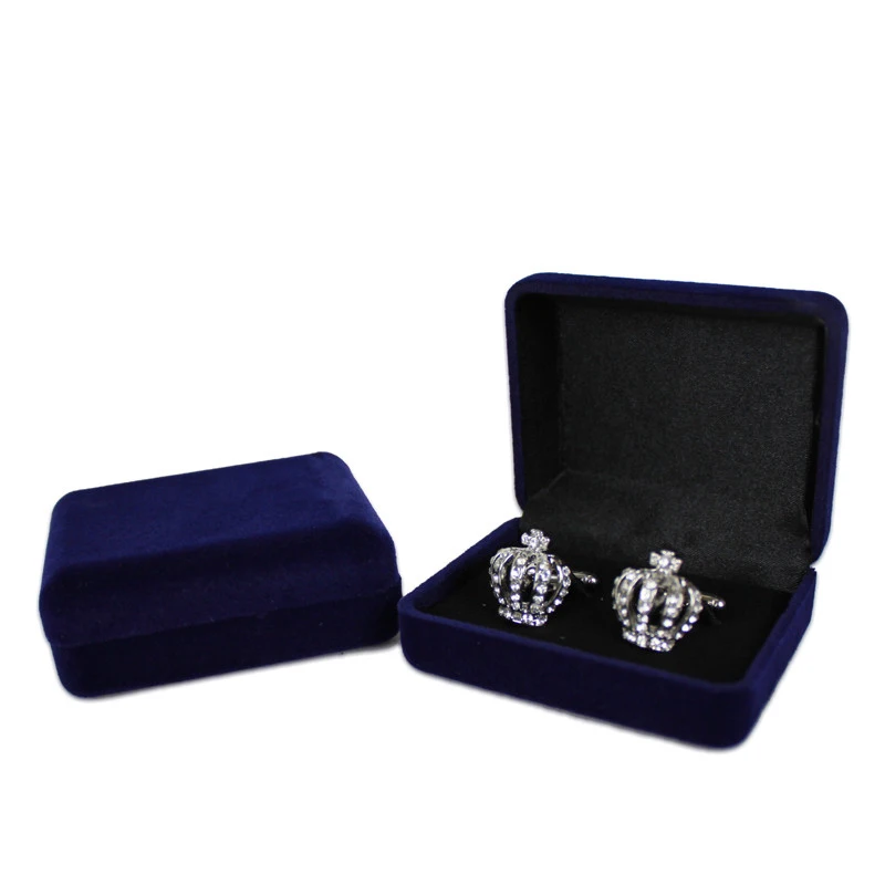 Wholesale Black Velvet Cufflinks Gift Box Men Shirt Cufflinks Gemelos Carrying Case Cuff Link Tie Clip Boxes