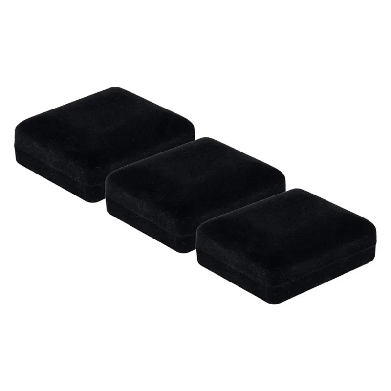 Wholesale Black Velvet Cufflinks Gift Box Men Shirt Cufflinks Gemelos Carrying Case Cuff Link Tie Clip Boxes