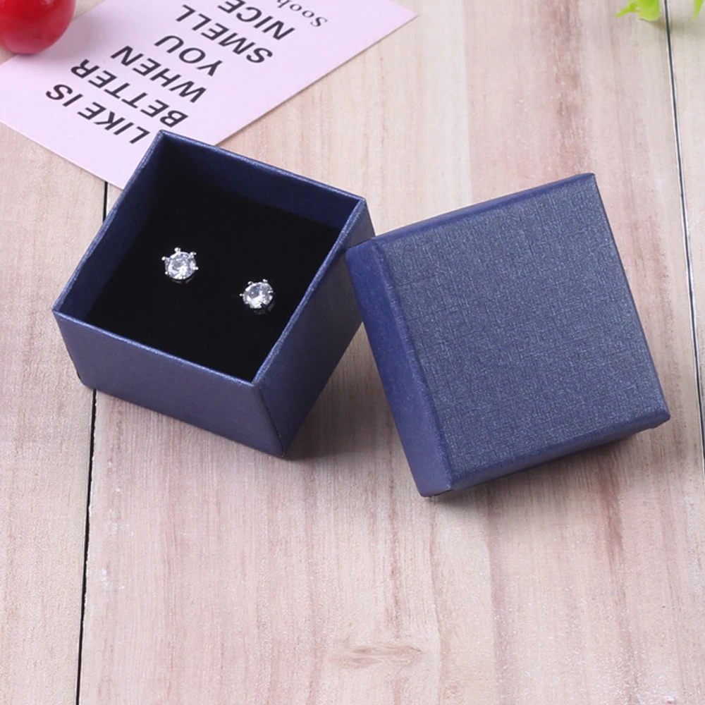 5Pcs 5x5x3cm Ring Box Wedding Favors Girl Gift Jewelry Studs Jewellery Display Storage Paper Cardboard Case Bags Pouch Organizer