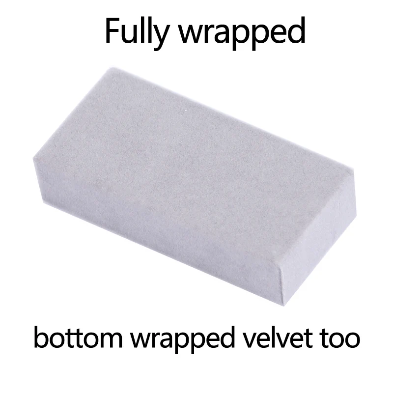 Velvet Glass Ring Earring Jewelry Display Organizer Box Storage Organizer Box Divider Soft Gray Velvet Ring Case Jewellery Tray