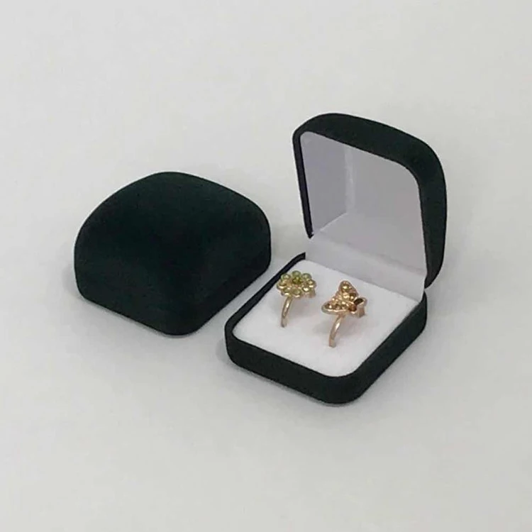 Wholesale Double Wedding Rings Box Velvet Engagement Ceremony Valentine's Gift Couple Ring Jewelry Packaging Storage Organizer