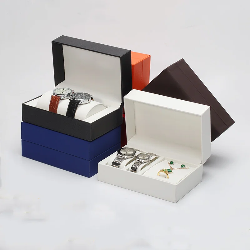 Fashion Double Pillow Watch Box Jewelry Storage Box PU Leather Couple Necklace Brecalet Earring Storage Case Gift Box Wholesale