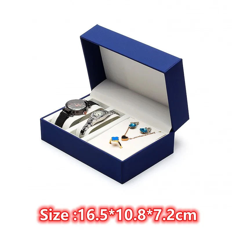 Fashion Double Pillow Watch Box Jewelry Storage Box PU Leather Couple Necklace Brecalet Earring Storage Case Gift Box Wholesale