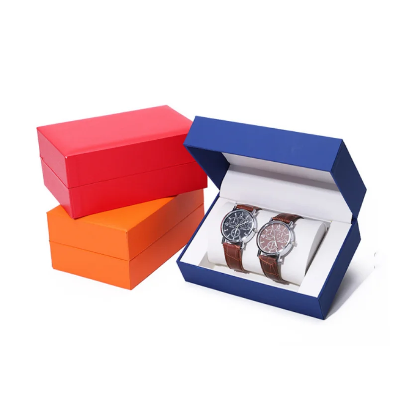 Fashion Double Pillow Watch Box Jewelry Storage Box PU Leather Couple Necklace Brecalet Earring Storage Case Gift Box Wholesale