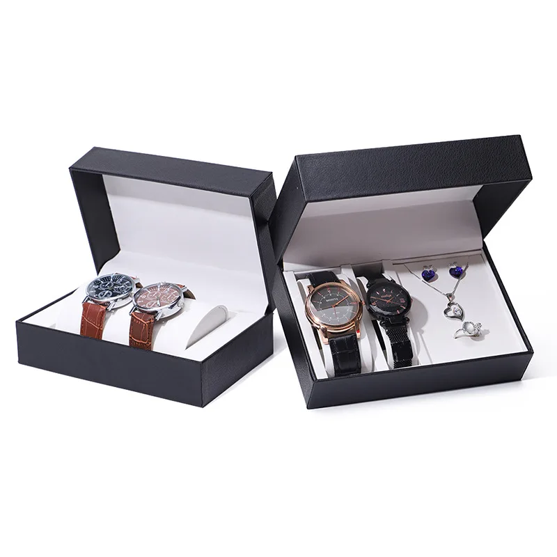 Fashion Double Pillow Watch Box Jewelry Storage Box PU Leather Couple Necklace Brecalet Earring Storage Case Gift Box Wholesale