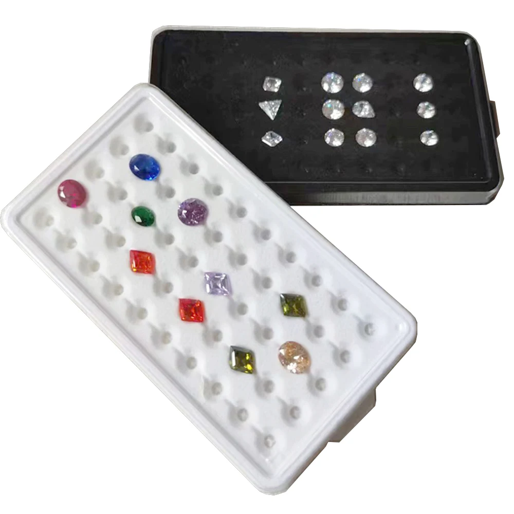 Acrylic Loose Diamond Jewelry Storage Box Standard Gemstone Organizer IGI Gia Gift Packaging Box Gems Zircon CVD Display Case