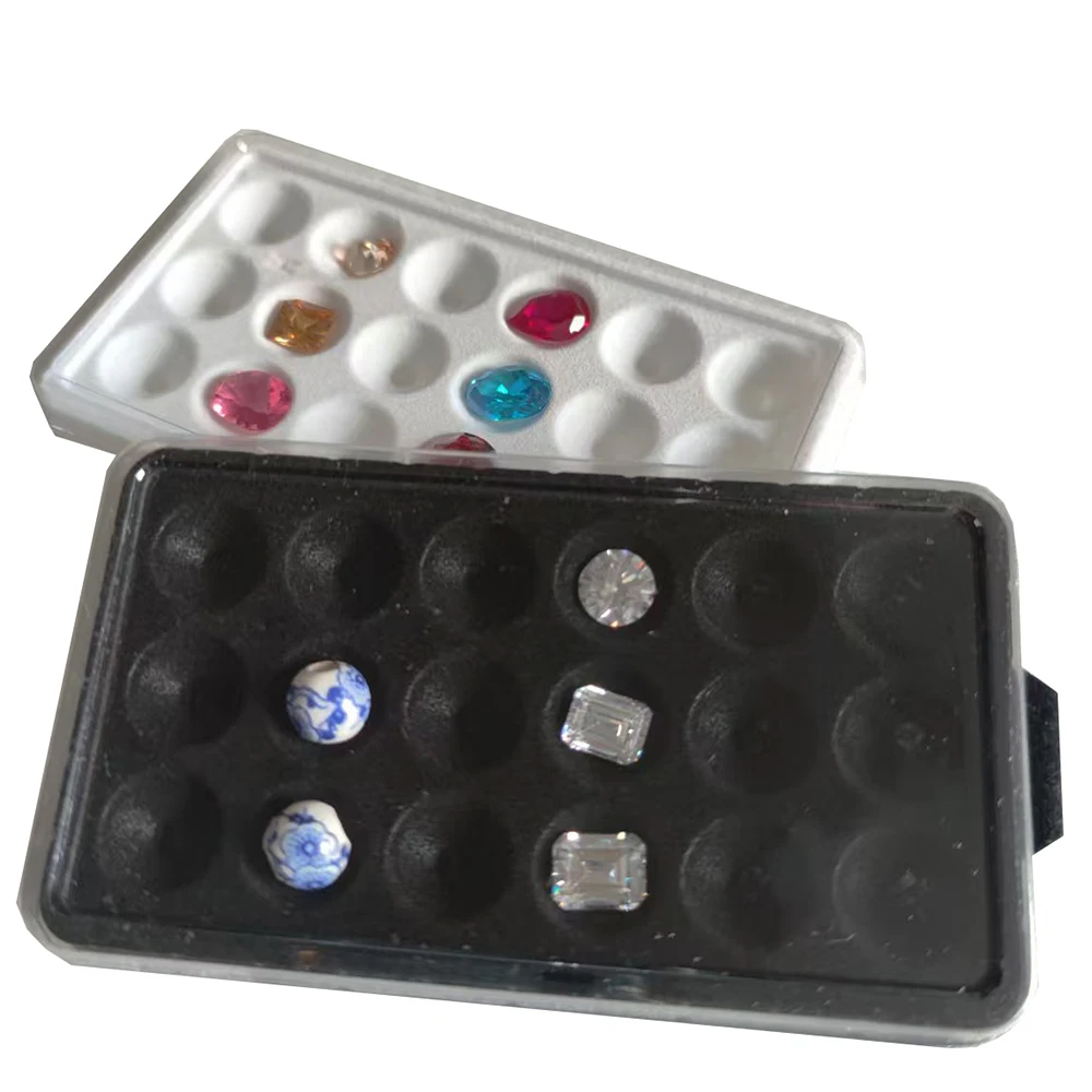 Acrylic Loose Diamond Jewelry Storage Box Standard Gemstone Organizer IGI Gia Gift Packaging Box Gems Zircon CVD Display Case