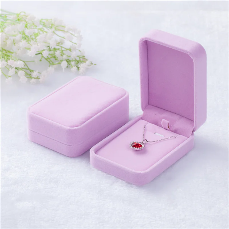 7x10cm Fashion Flocking Jewelry Box Necklace Organizers Storage Pendant Box Necklace Jewelry Packaging Box