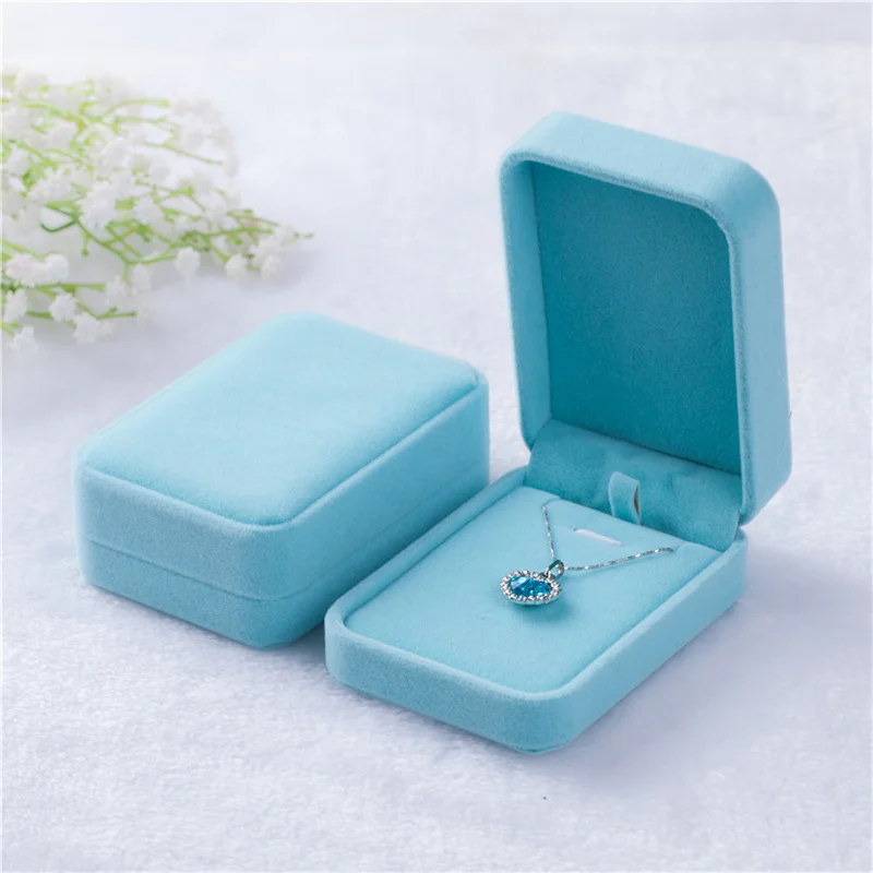 7x10cm Fashion Flocking Jewelry Box Necklace Organizers Storage Pendant Box Necklace Jewelry Packaging Box