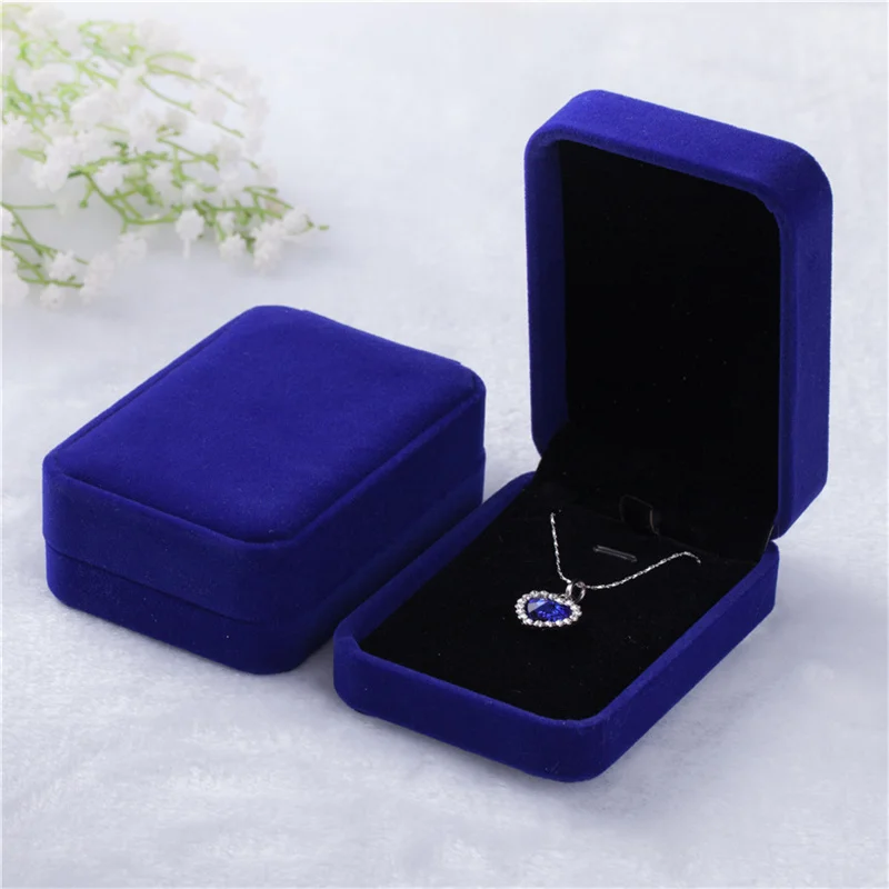 7x10cm Fashion Flocking Jewelry Box Necklace Organizers Storage Pendant Box Necklace Jewelry Packaging Box