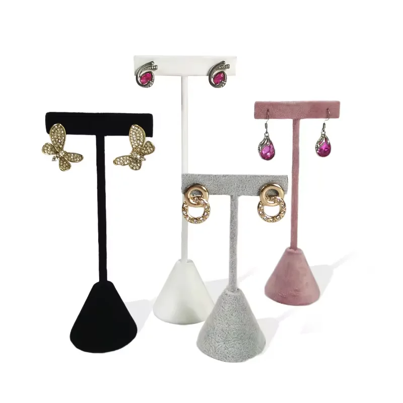 High-End Velvet Or Leather Earrings Display Storage Rack High, Medium And Low Size Jewelry Display Props Earrings Display Props
