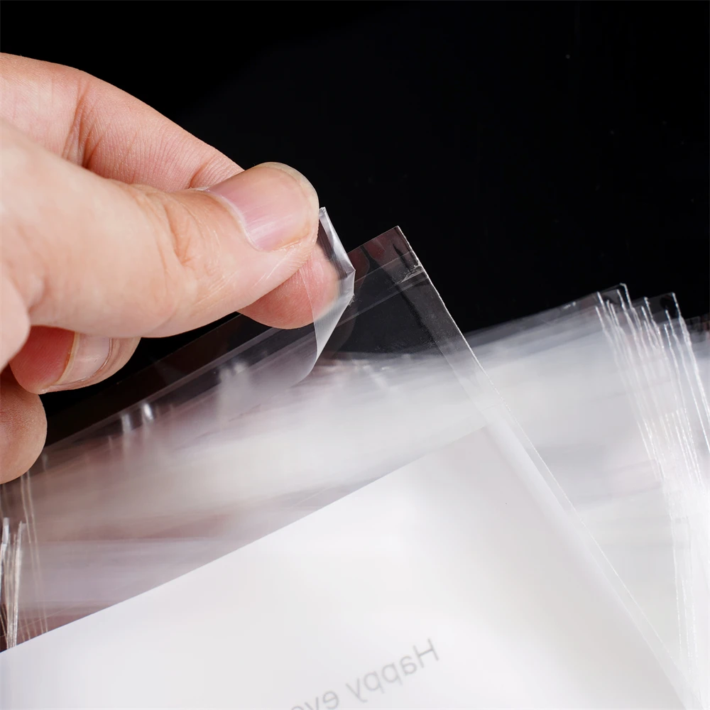 100pcsTransparent Plastic Bag Thank You Self-adhesive Bags for Homemade Party Gifts Beads Earrings Bag DIY Jewelry Packaging Bag