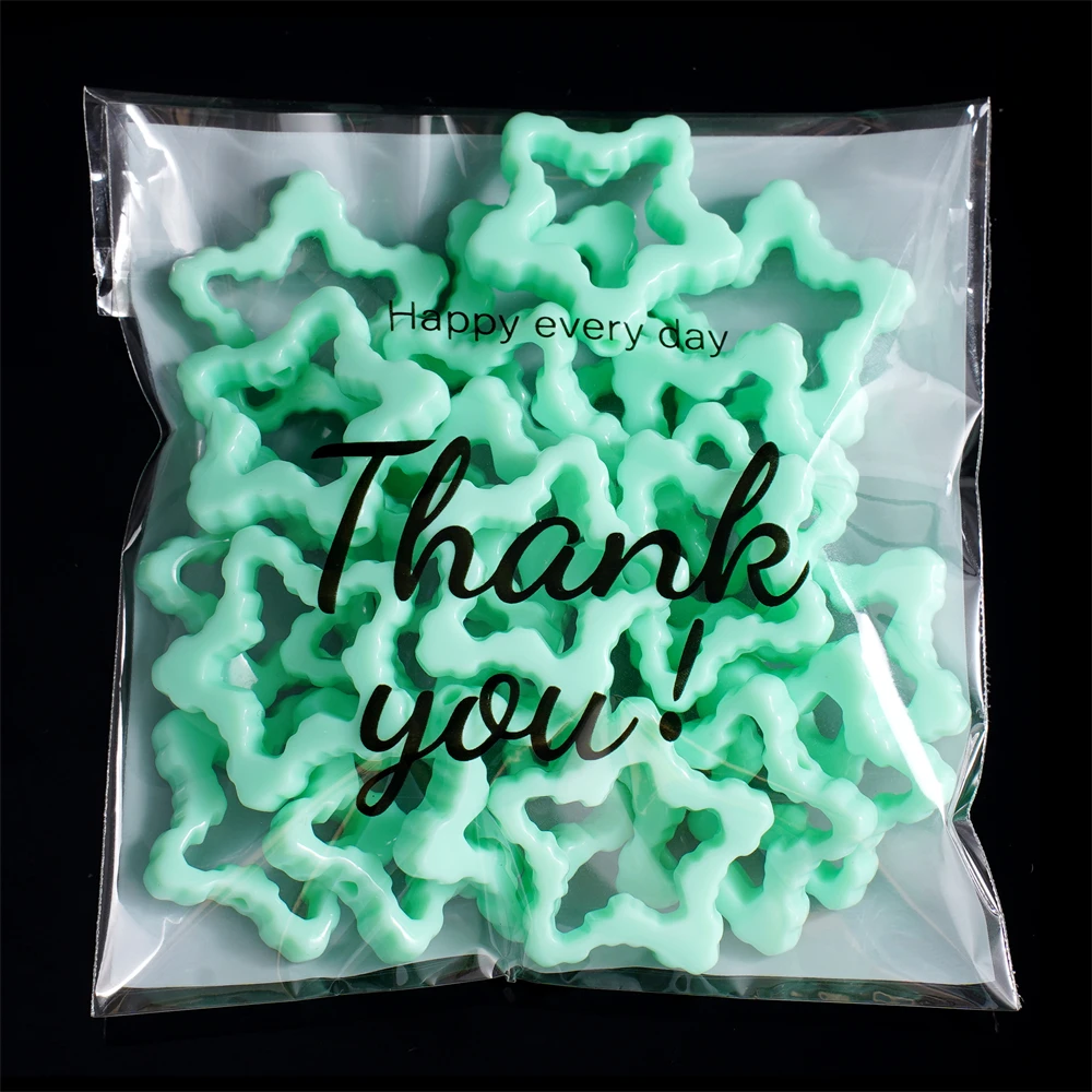 100pcsTransparent Plastic Bag Thank You Self-adhesive Bags for Homemade Party Gifts Beads Earrings Bag DIY Jewelry Packaging Bag
